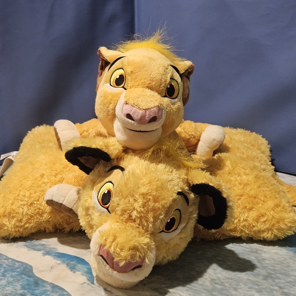 Disney Parks Lion King Simba Convertible Pillow Plush & Disney Store Simba Lot